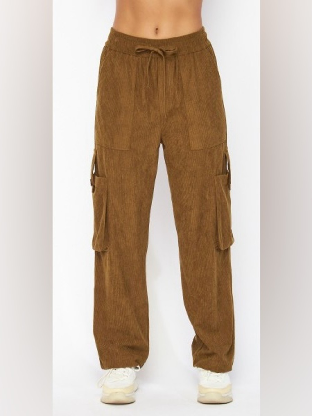 Brown Corduroy Cargo Pants